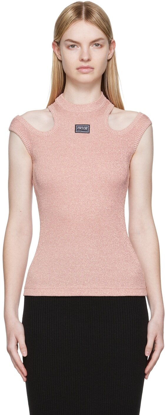 

Розовая майка в рубчик Versace Jeans Couture