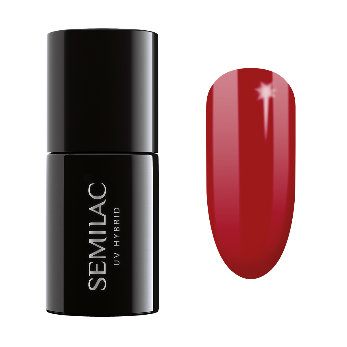 

Semilac UV Hybrid гибридный лак для ногтей, 027 Intense Red