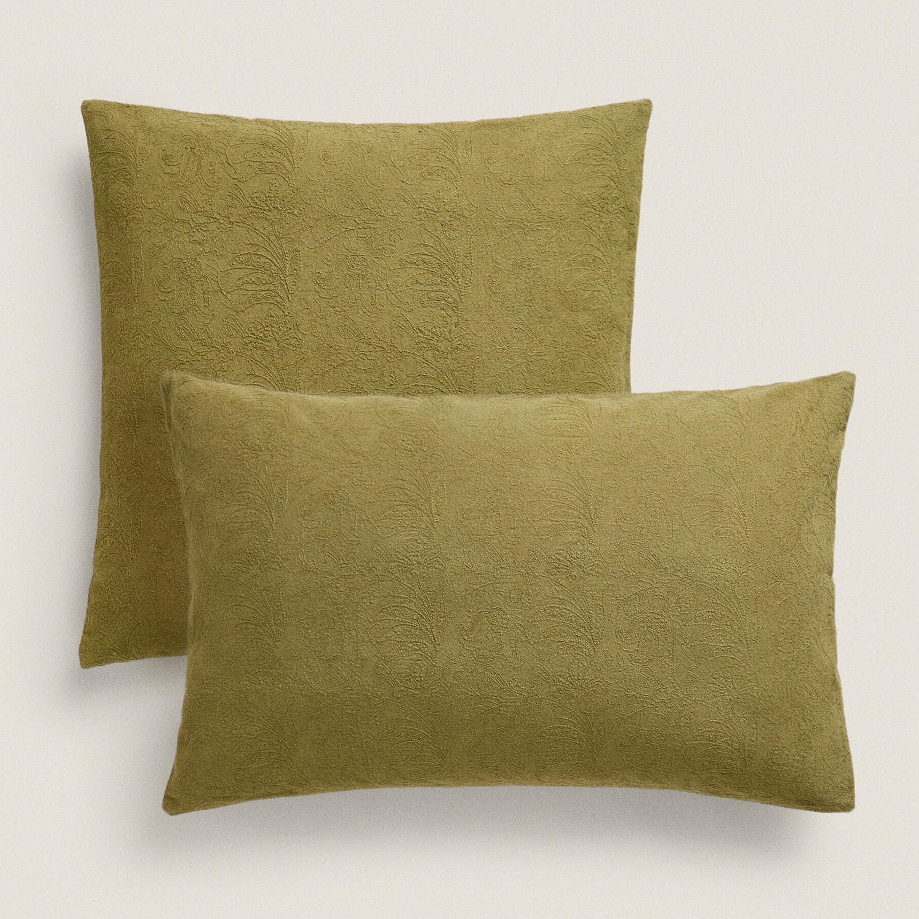 Чехол для подушки Zara Home Embroidered Jacquard, зеленый