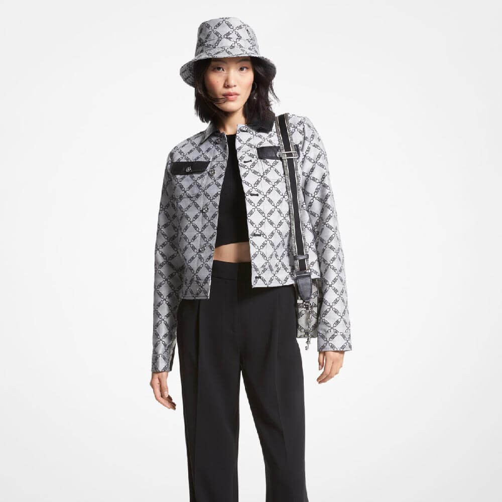 

Куртка Michael Kors Empire Logo Jacquard, черный/серый