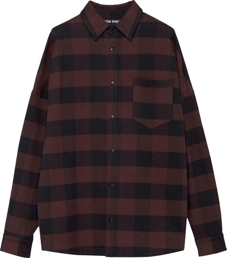 

Рубашка Palm Angels Classic Logo Overshirt 'Black/Light Grey', черный