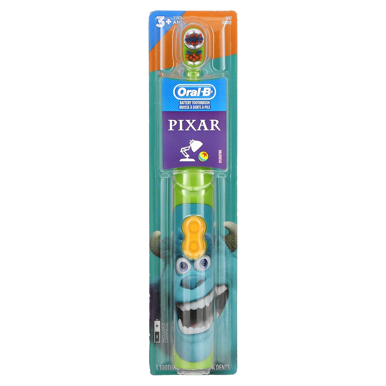 Зубная Щетка Oral-B Pixar на батарейках, мягкая, для 3+ лет