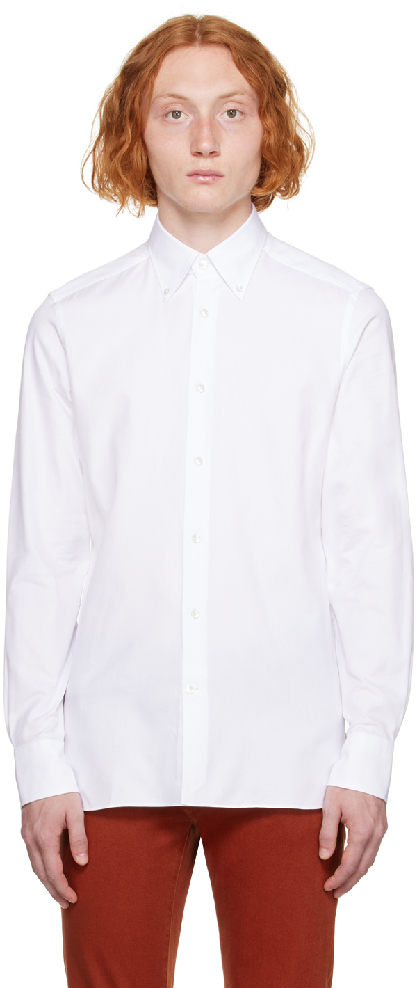 Белая рубашка на пуговицах ZEGNA jdy белая рубашка на пуговицах белый