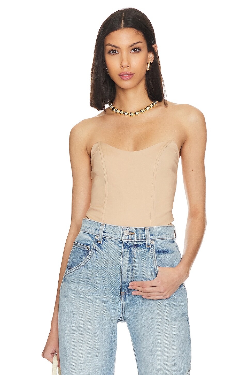 Боди superdown Stevie Sweetheart, нюд свитер superdown valeria crop нюд