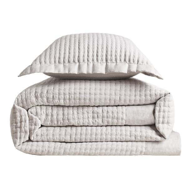 

Покрывало Zara Home Textured With Linen Border, светло-серый