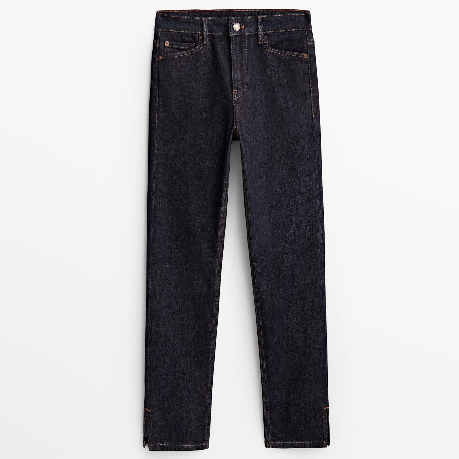 

Джинсы Massimo Dutti Mid-waist Slim-cropped-fit, темно-синий