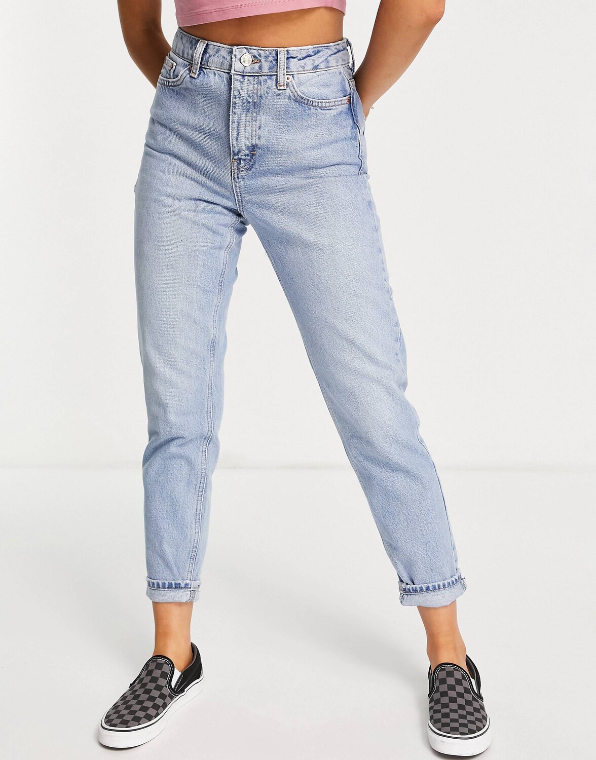 

Выбеленные джинсы Mom Topshop