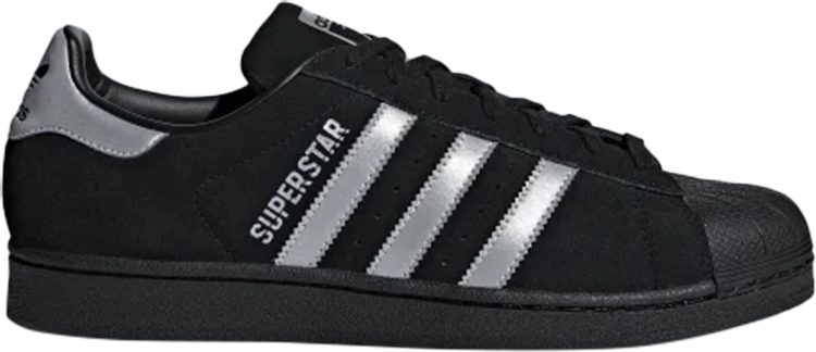 Adidas superstar black sales and silver