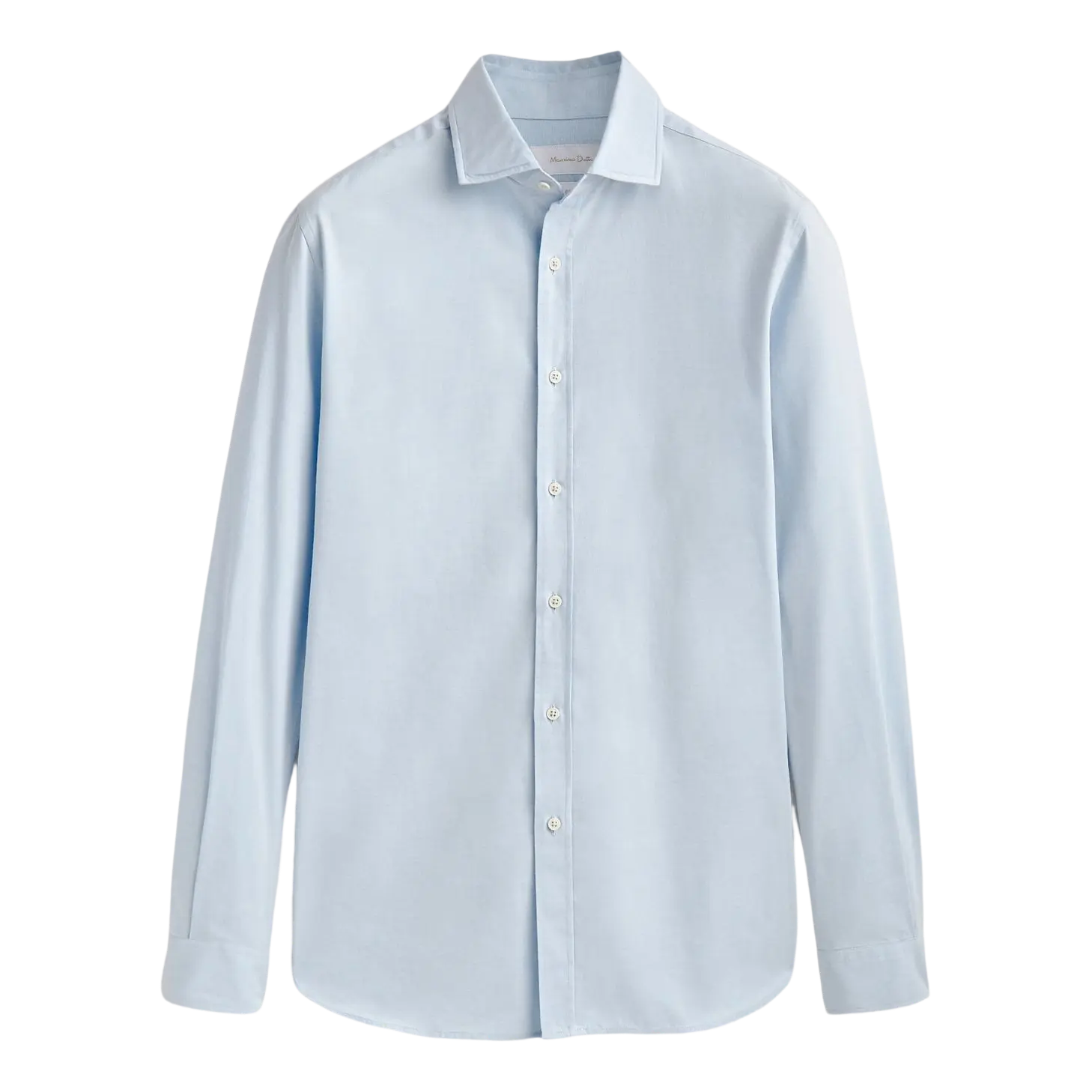 

Рубашка Massimo Dutti Slim Fit Textured Cotton, голубой