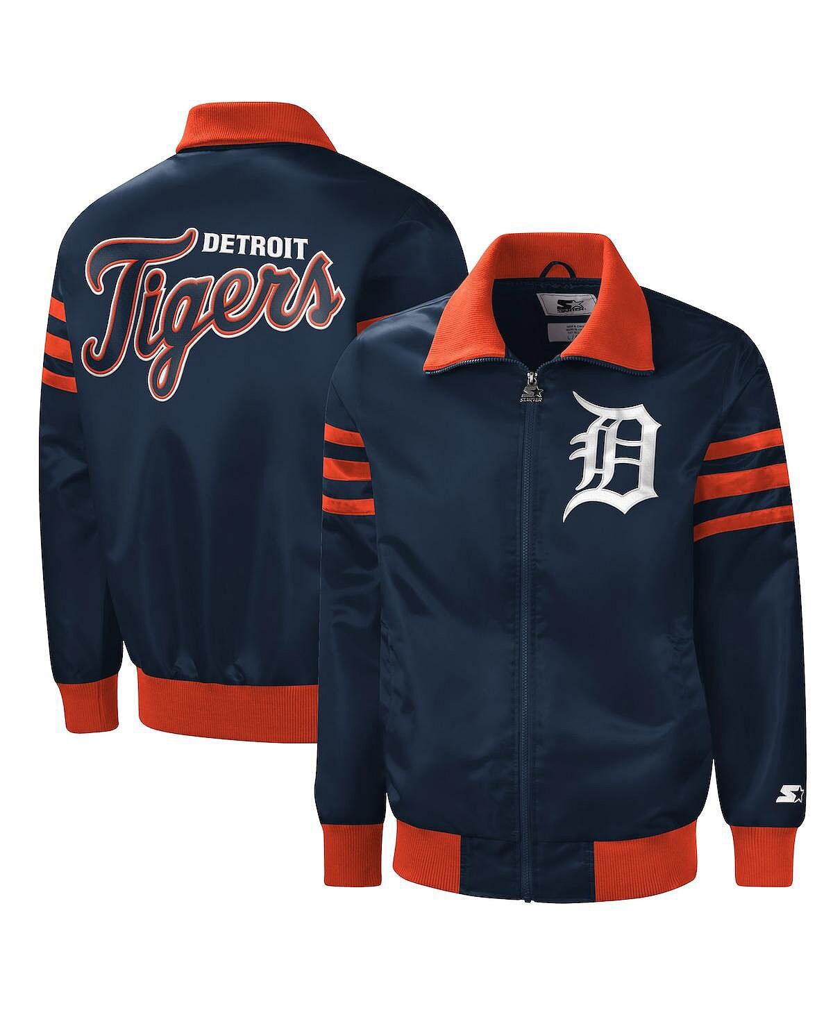 

Мужская темно-синяя университетская куртка detroit tigers the captain ii с молнией во всю длину Starter, синий