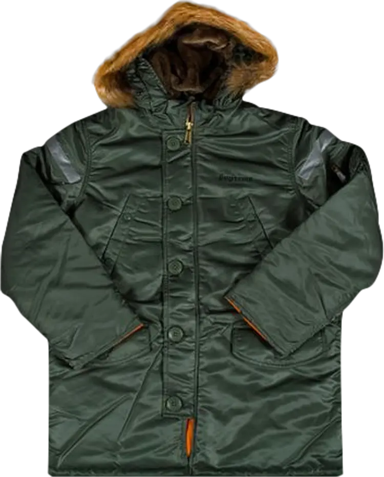 

Парка Supreme Reflective Cross N-3B Parka 'Olive', зеленый
