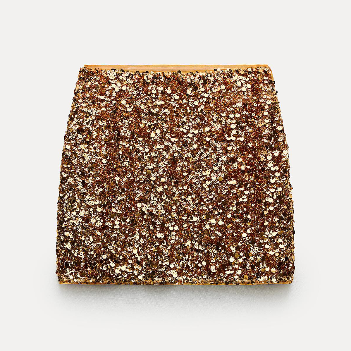 Юбка Zara ZW Collection Sequinned Mini, золотой