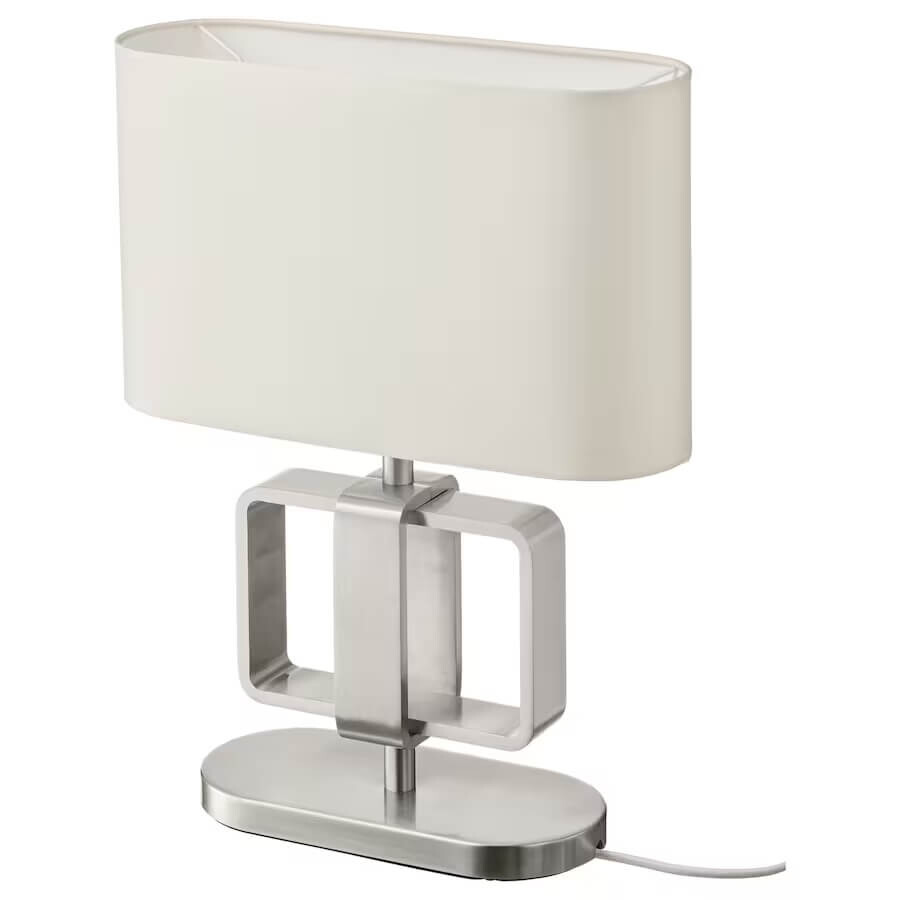 

Настольная лампа Ikea Uppvind, никелированный/белый