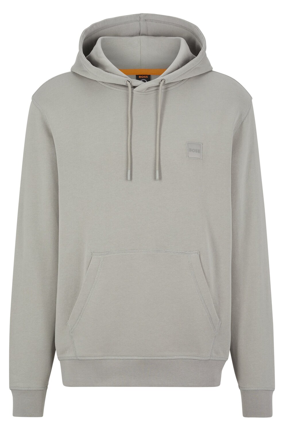

Толстовка Hugo Boss French-terry-cotton Hooded With Logo Patch, светло-серый