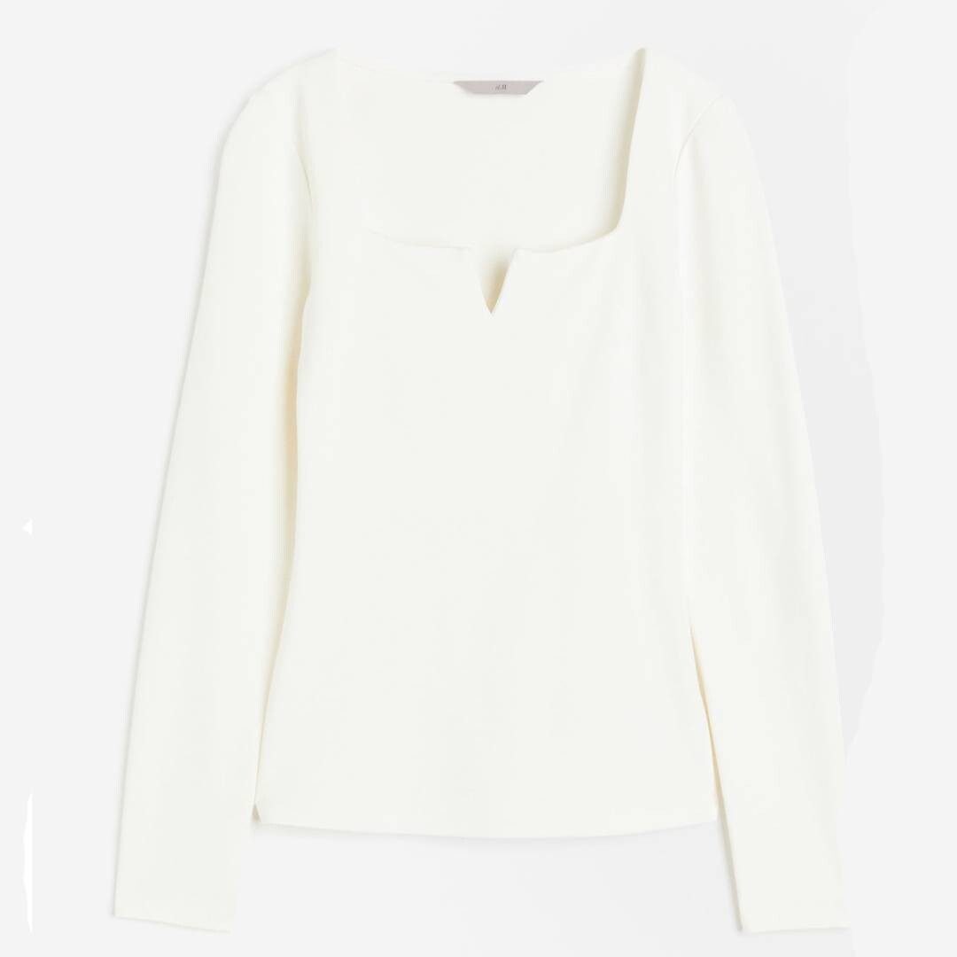 

Топ с глубоким вырезом H&M Sweetheart, белый