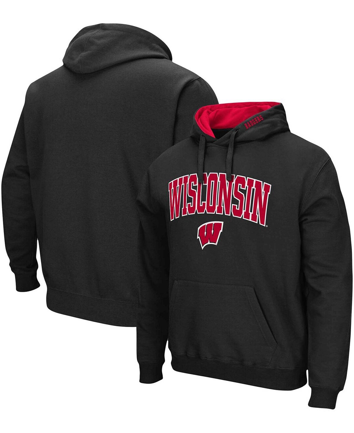 

Мужская черная толстовка с капюшоном wisconsin badgers arch logo 3.0 Colosseum, черный