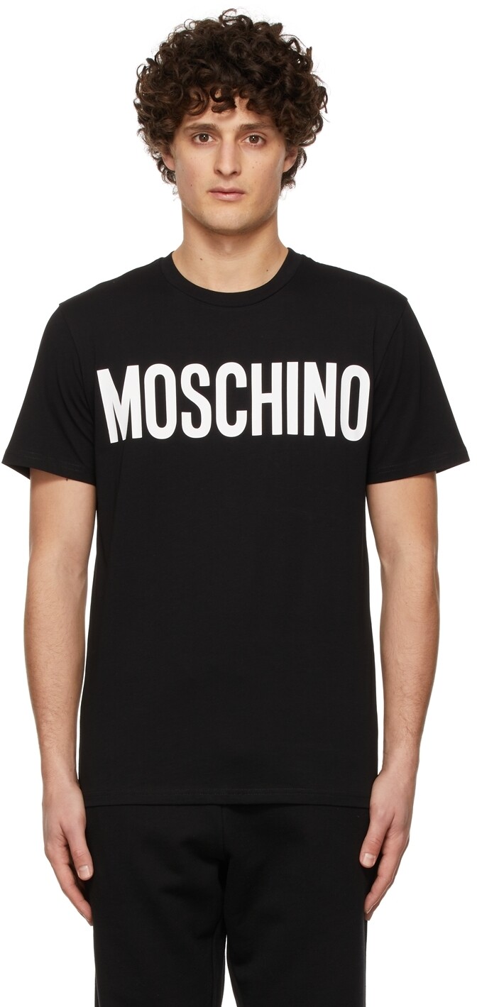 

Черная футболка с логотипом Moschino