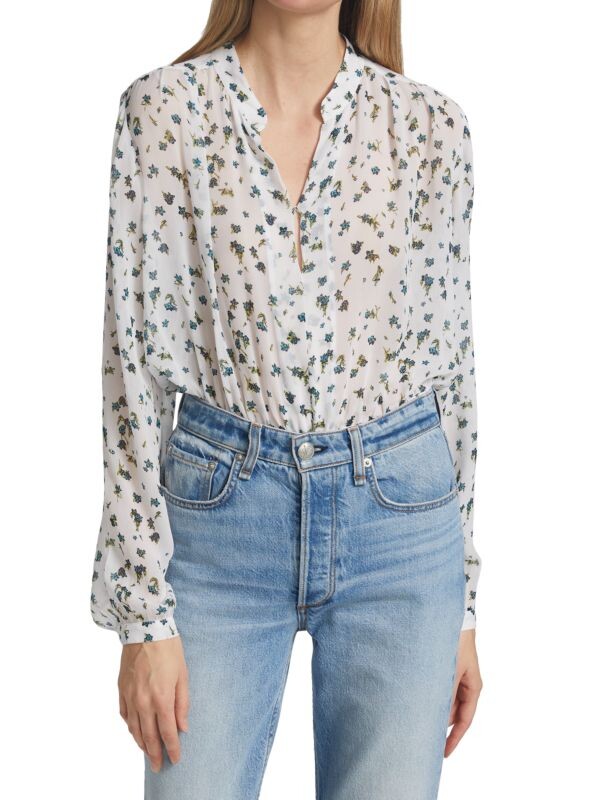 

Прозрачный топ с цветочным принтом calista rag & bone White floral