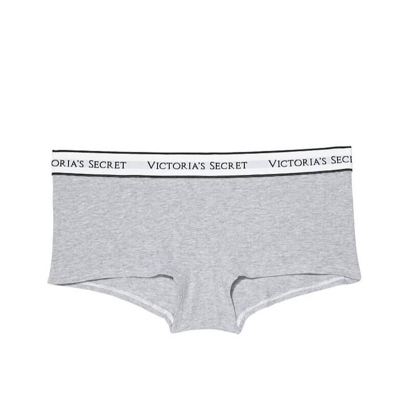 

Трусики-шортики Victoria's Secret Logo Cotton Boyshort, серый