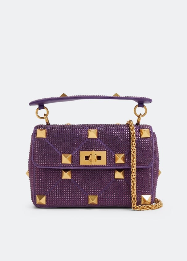 

Сумка VALENTINO GARAVANI Roman Stud medium shoulder bag, фиолетовый