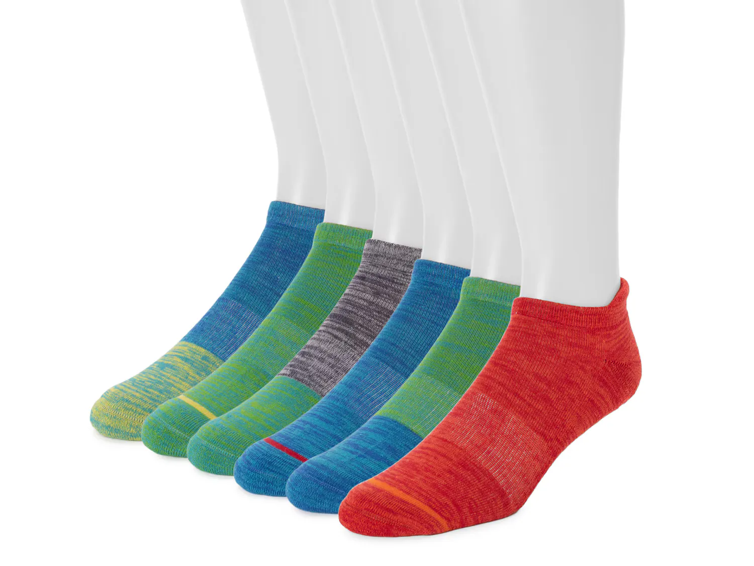 

Носки Sport Men's No Show Socks - 6 Pack Muk Luks, зеленый/красный/синий