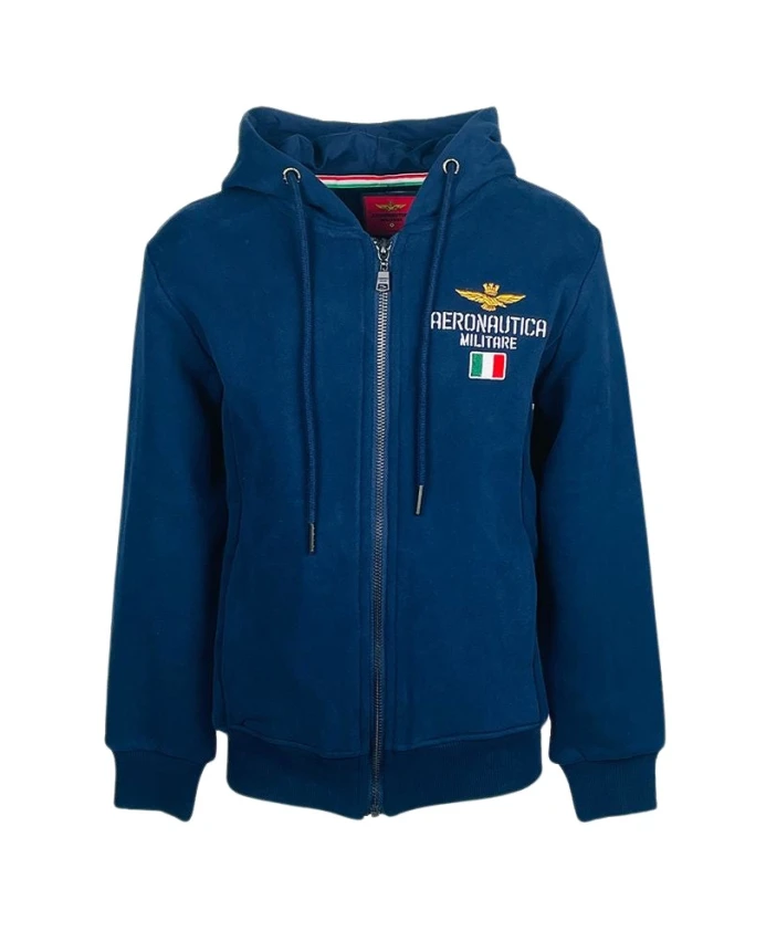 

Толстовка на молнии с вышивкой Aeronautica Militare, синий