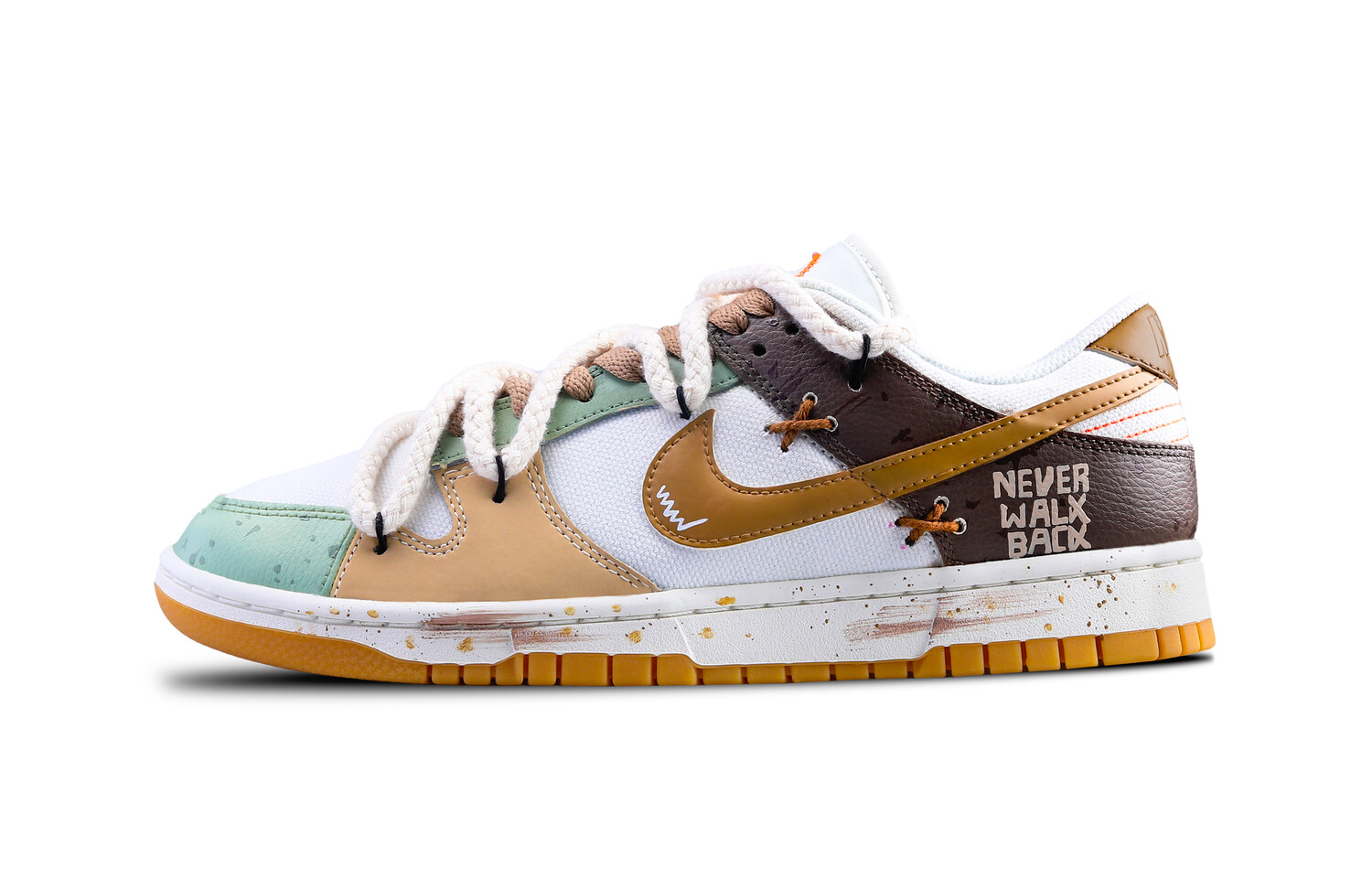 

Кроссовки Nike Dunk Skateboarding Shoes Unisex Low-top White, хаки