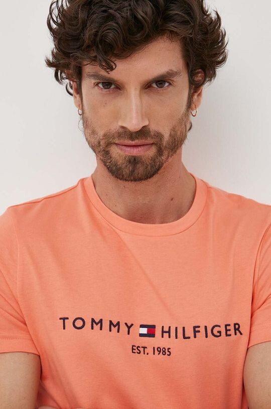 

Хлопковая футболка Tommy Hilfiger, оранжевый