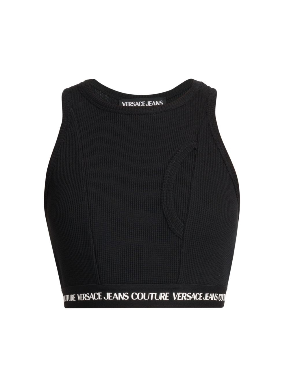 

Укороченная майка с логотипом Versace Jeans Couture, черный