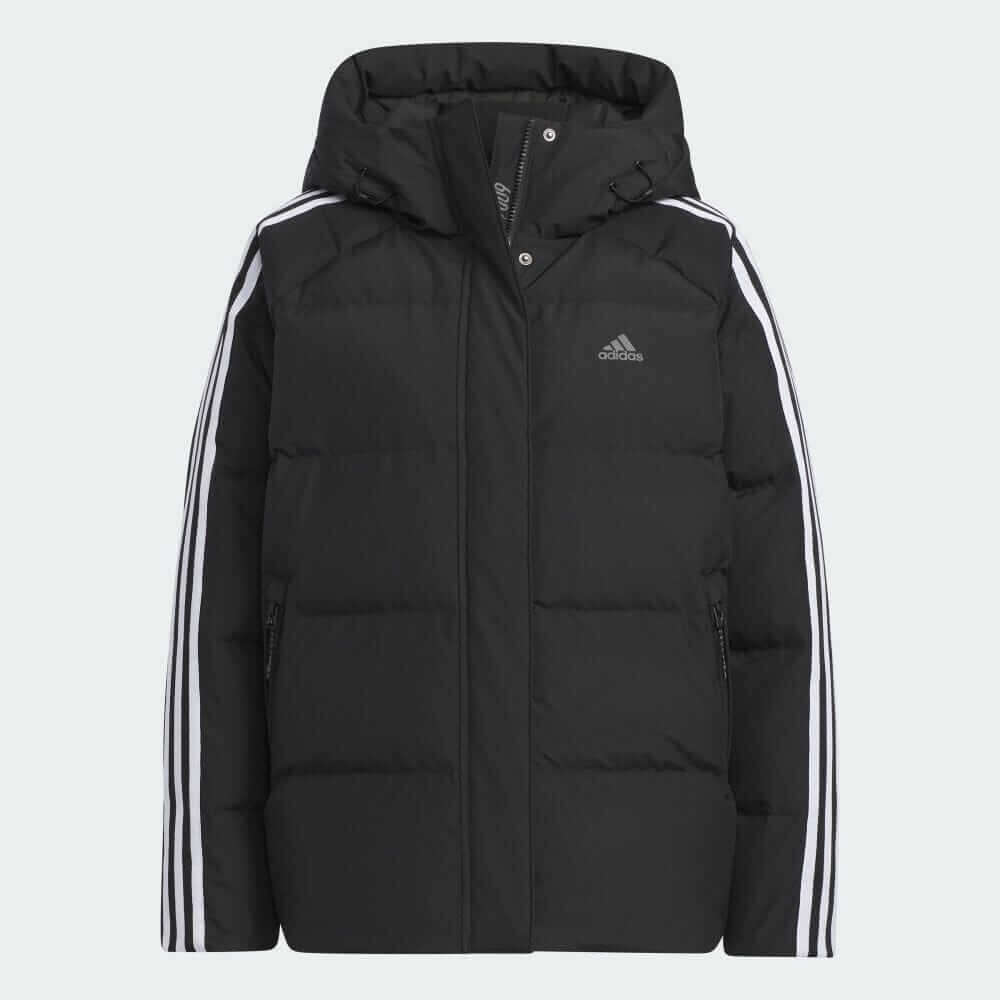 

Пуховик Adidas Three Stripes, черный/белый