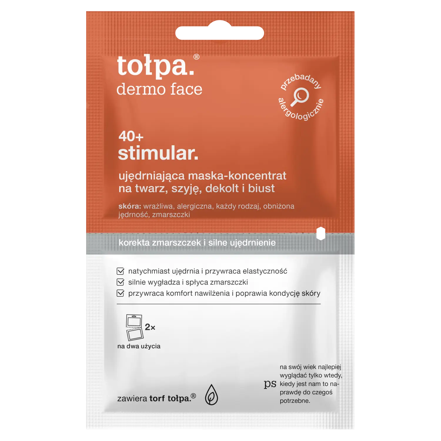 

Tołpa Dermo Face Stimular 40+ укрепляющая маска-концентрат для лица, шеи, зоны декольте и бюста, 2х6 мл/1 упаковка