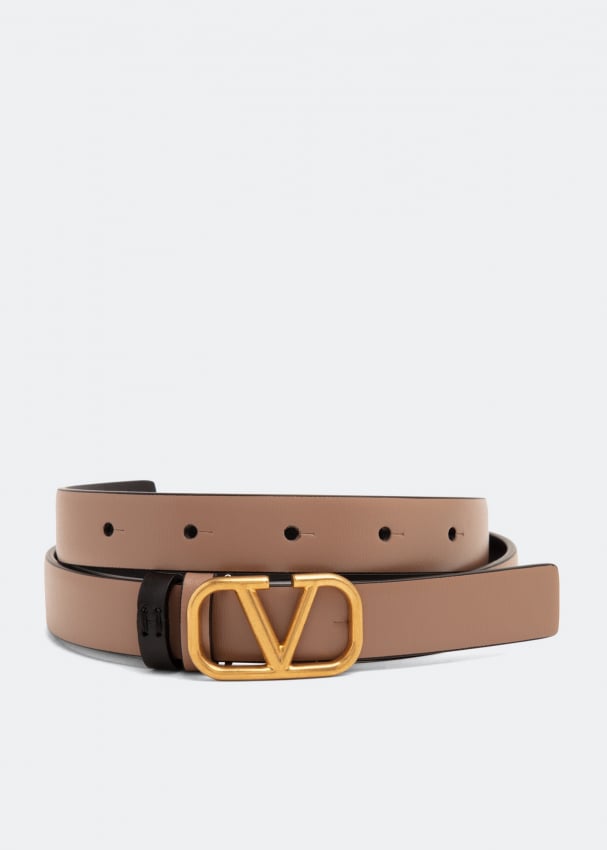 Ремень VALENTINO GARAVANI VLogo Signature reversible belt, бежевый