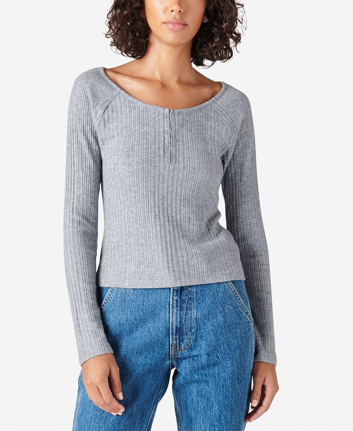 

Трикотажный топ cloud henley в рубчик Lucky Brand