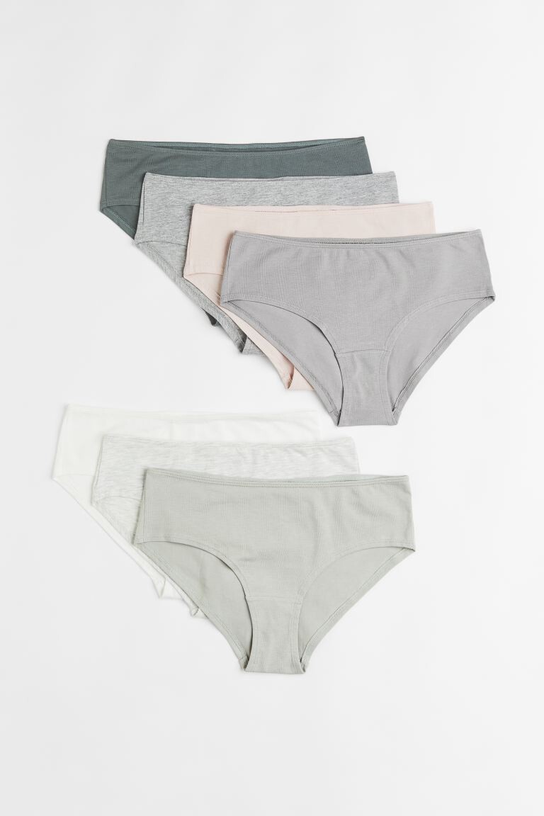 

7 пар хипстерских трусов H&M, темно-зеленый/светло-серый