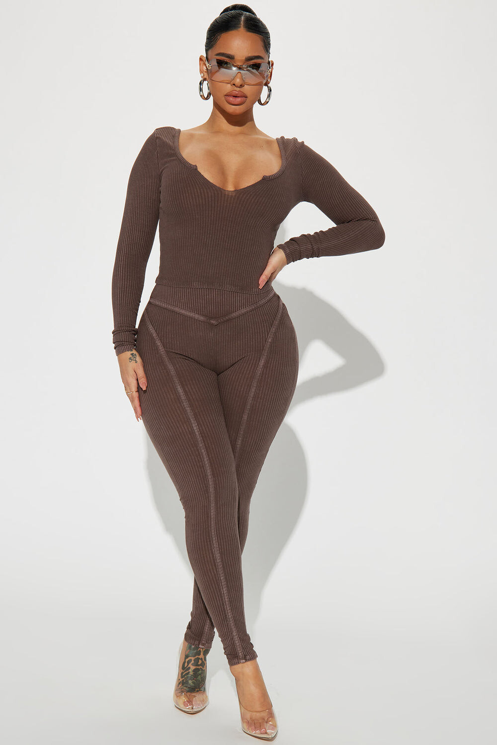 

Леггинсы Fashion Nova TS2410JC44, коричневый