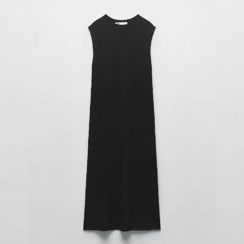 

Платье Zara Knit Midi, черный
