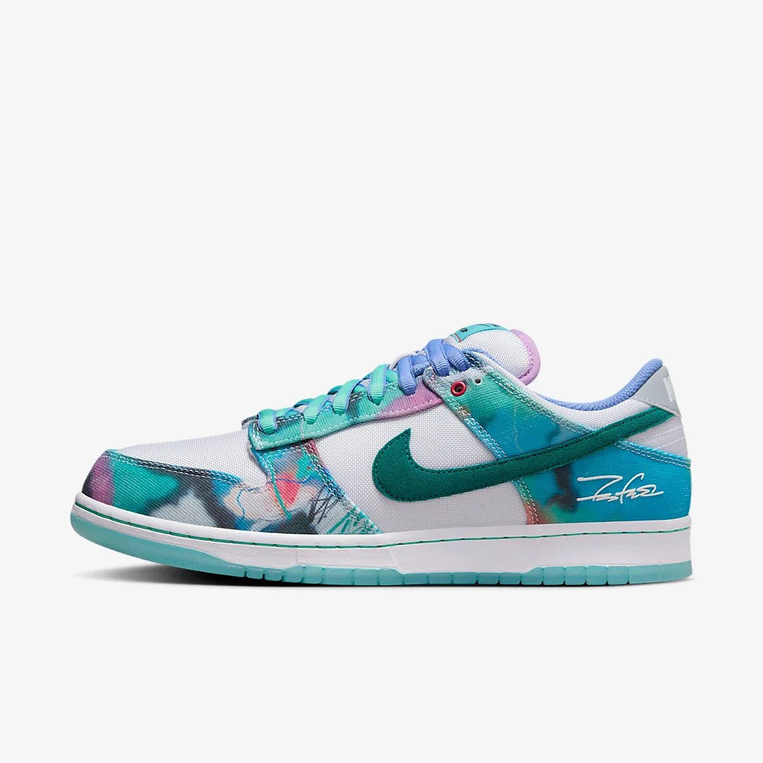 кроссовки nike x grateful dead sb dunk low dead bears green 42eu Кроссовки The Futura x Nike SB Dunk Low Unisex, синий/белый