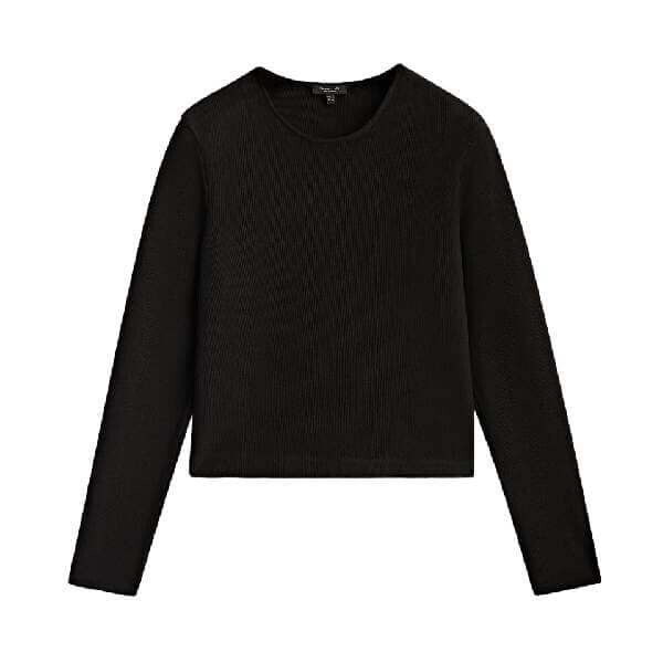 

Лонгслив Massimo Dutti Open Hoop Detail, черный