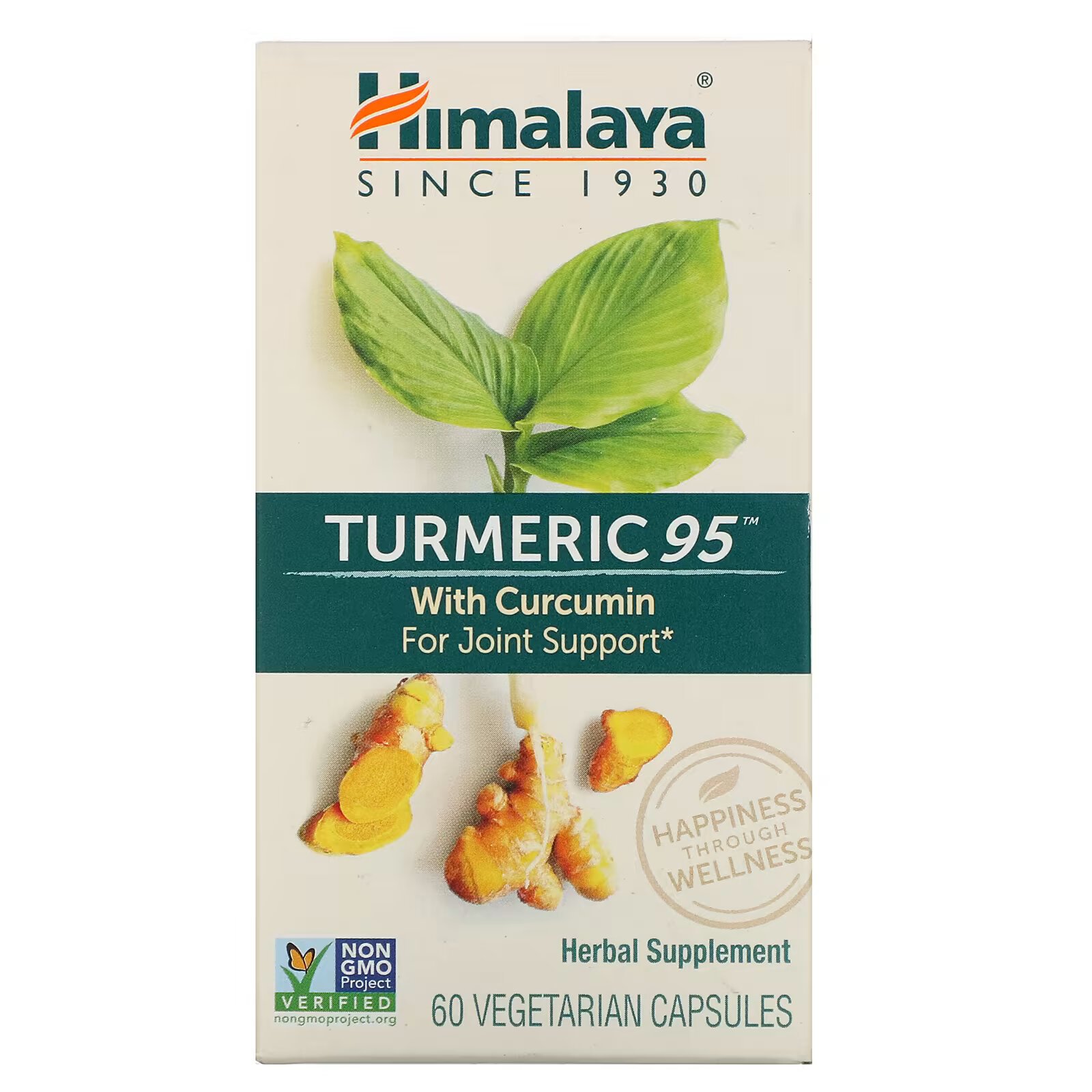 Himalaya, Turmeric 95 с куркумином, 60 вегетарианских капсул - фото