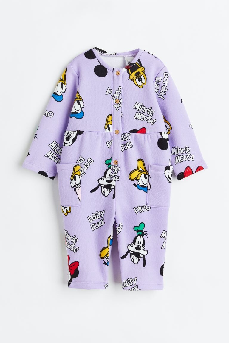 

Комбинезон с рисунком H&M, светло-фиолетовый/минни маус