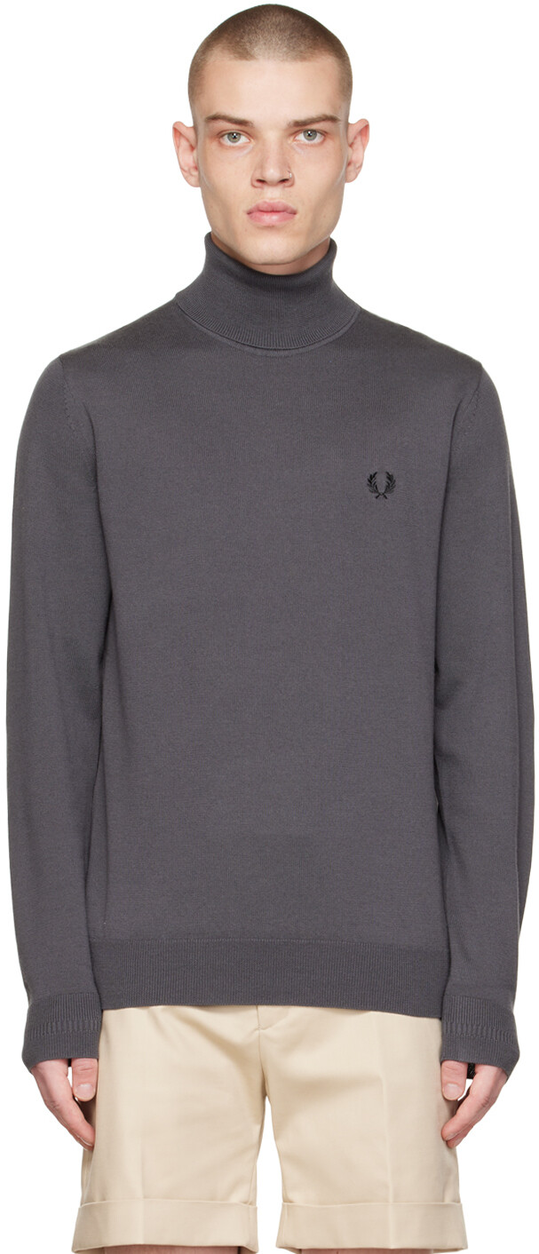 

Серая водолазка с круглым вырезом Fred Perry, Серый