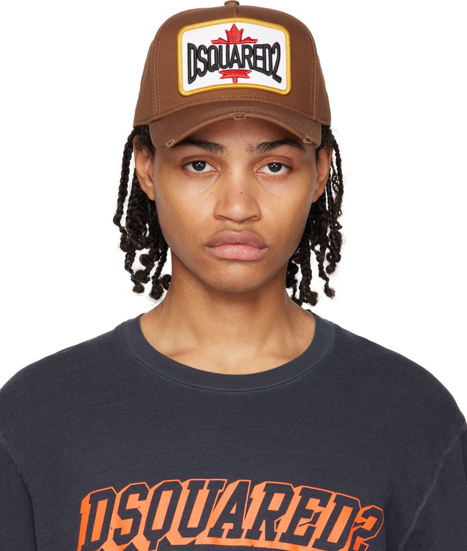 

Коричневая кепка с нашивкой \D2\"" Dsquared2