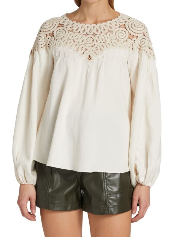 

Блуза maribel с вышивкой Jonathan Simkhai Beige