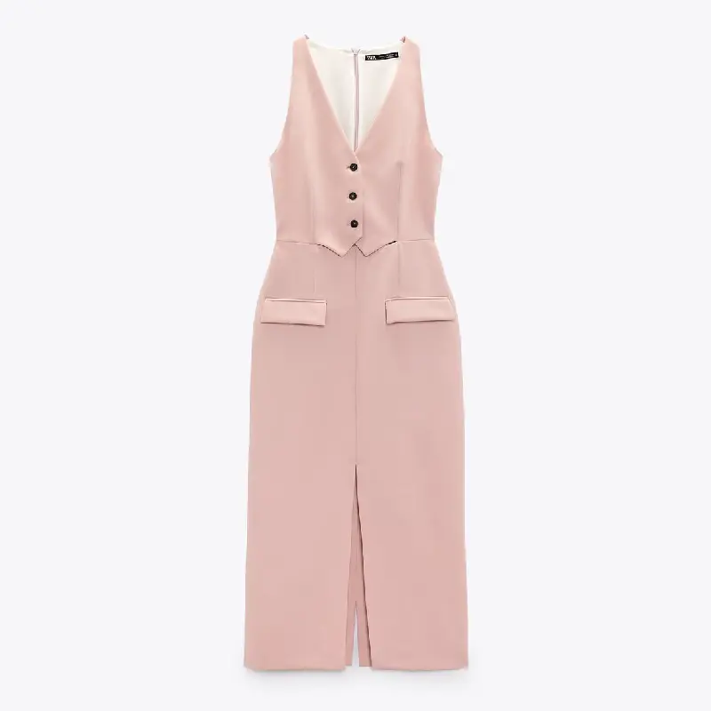 

Платье Zara Waistcoat Effect Midi, розовый