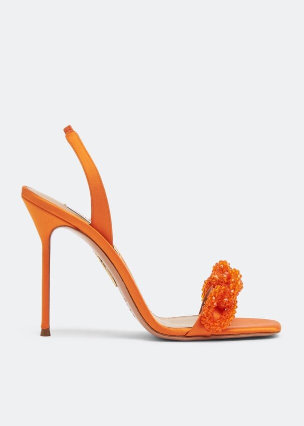 

Сандалии AQUAZZURA Chain of Love 105 sandals, оранжевый