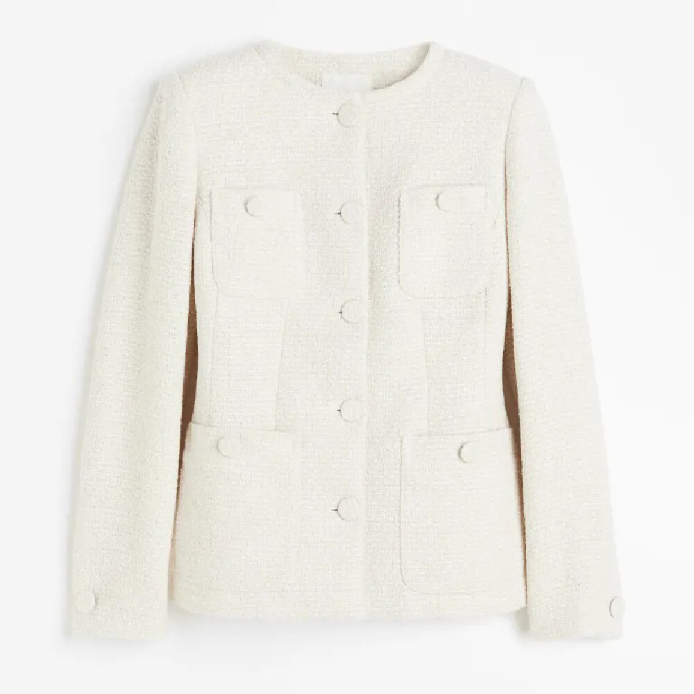 

Куртка H&M Textured-weave, кремовый, Бежевый