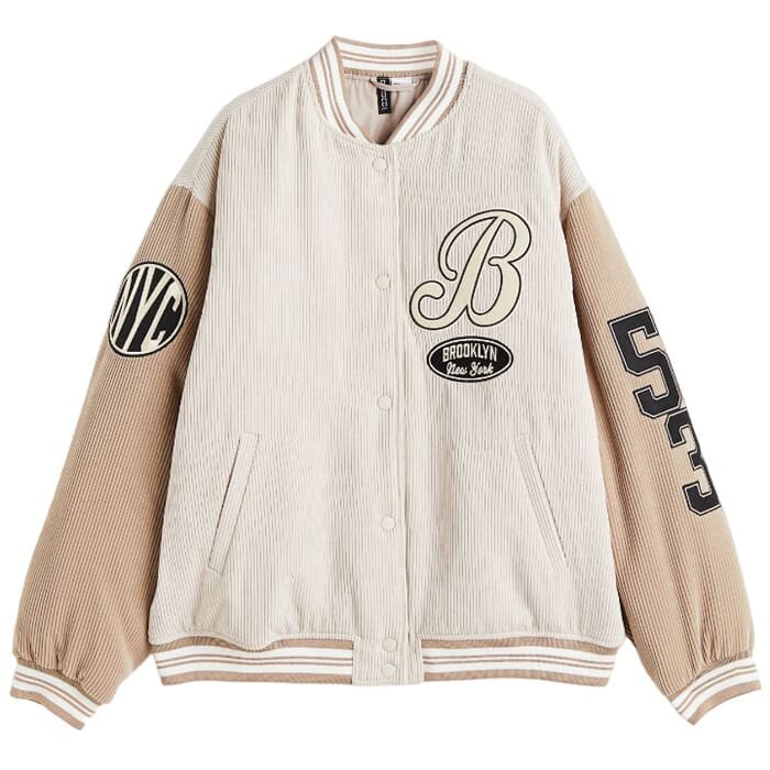 

Куртка H&M Twill Baseball, бежевый