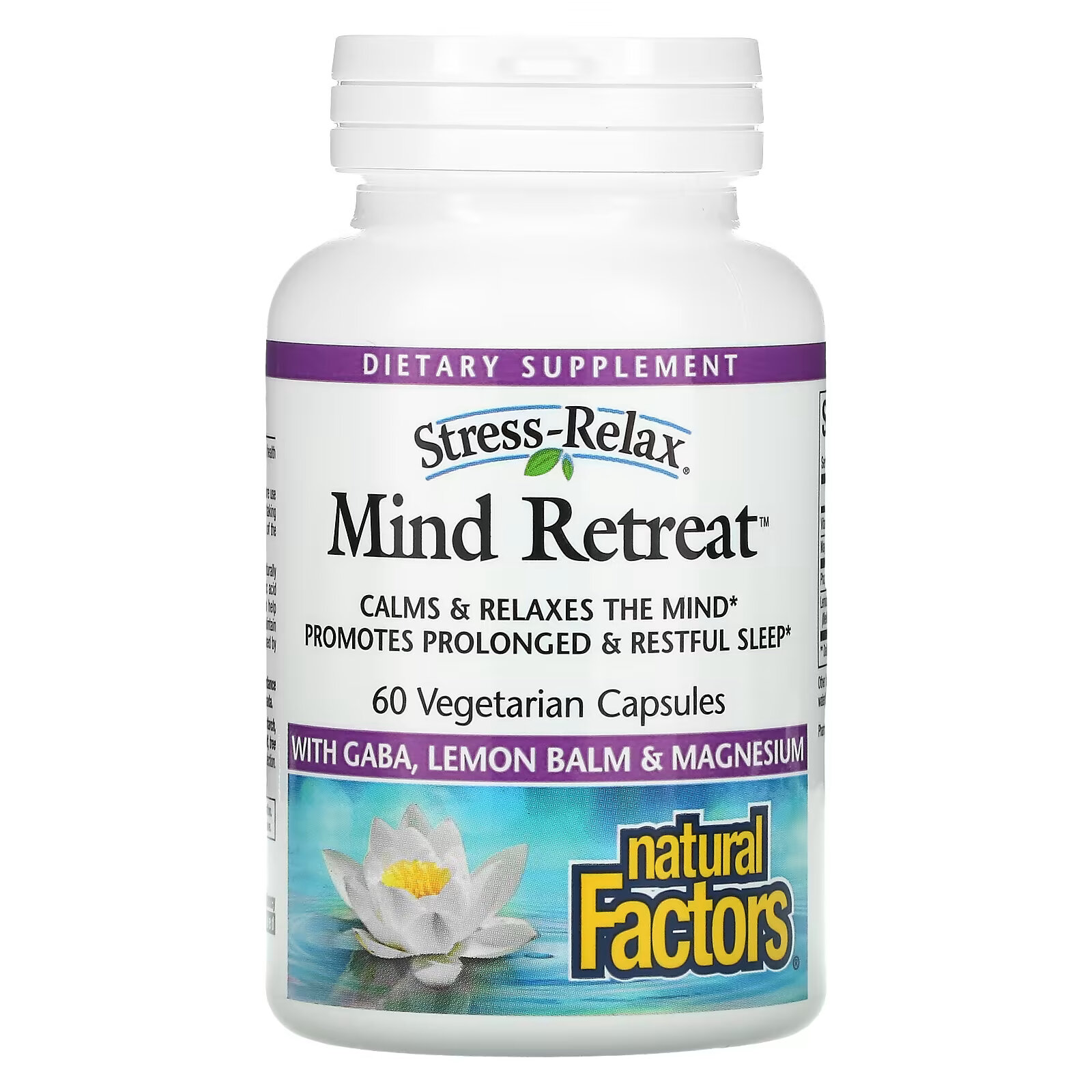 Natural Factors, Stress-Relax, Mind Retreat, 60 вегетарианских капсул natural factors stress relax pharma gaba 250 мг 60 вегетарианских капсул