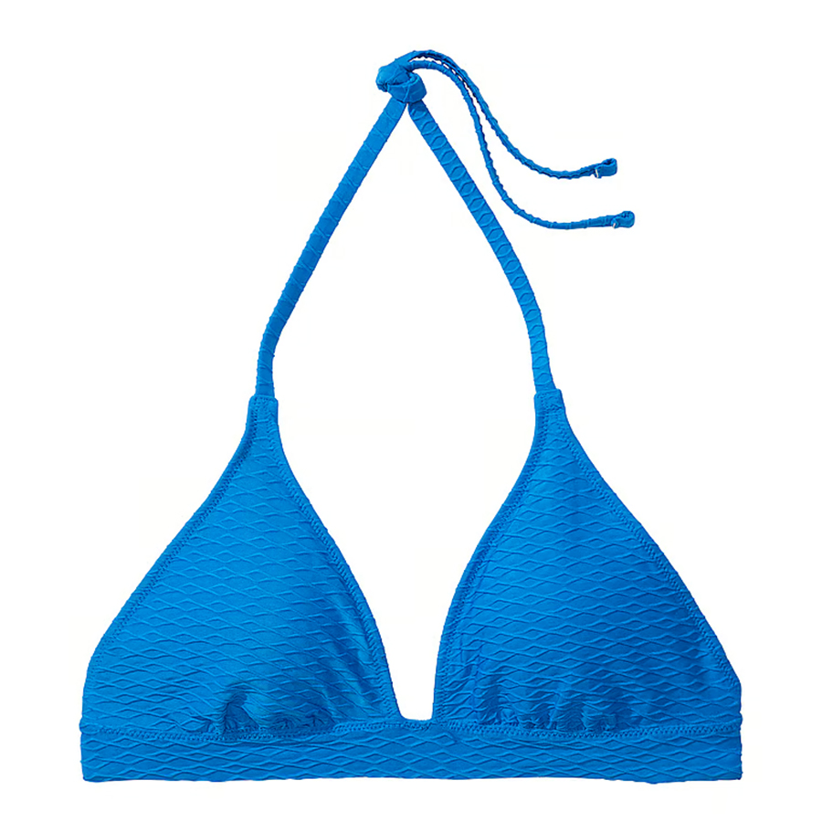 Топ бикини Victoria's Secret Swim Mix & Match Removable Push-Up Halter Fishnet, синий