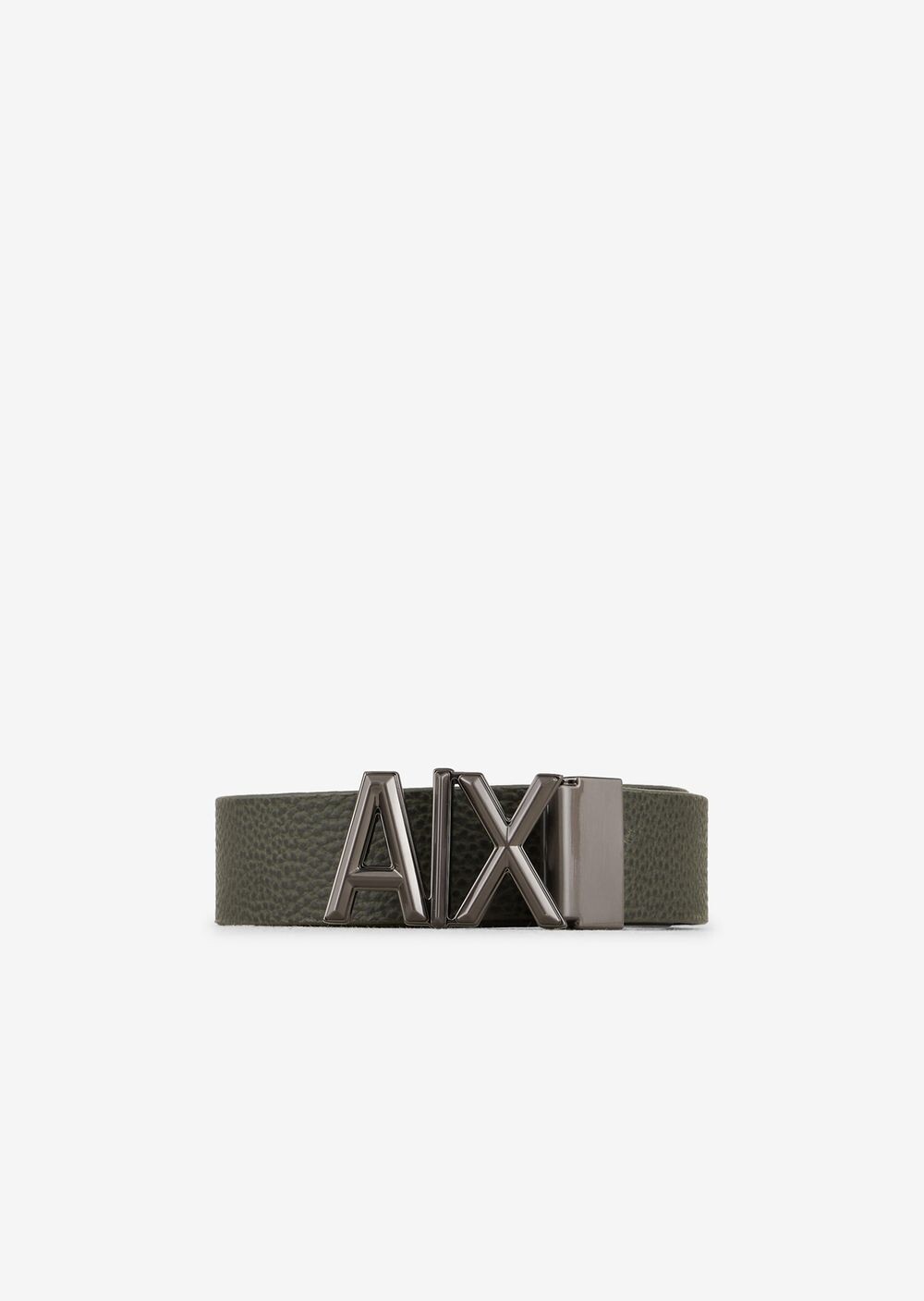 

Кожаный ремень с пряжкой с логотипом Armani Exchange, зеленый